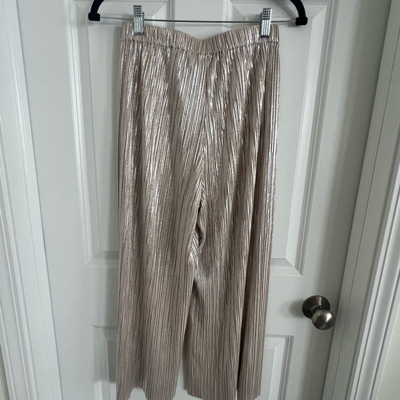 Alice + Olivia Shiny Silver/Gold Metallic Pants - Picture 3 of 5